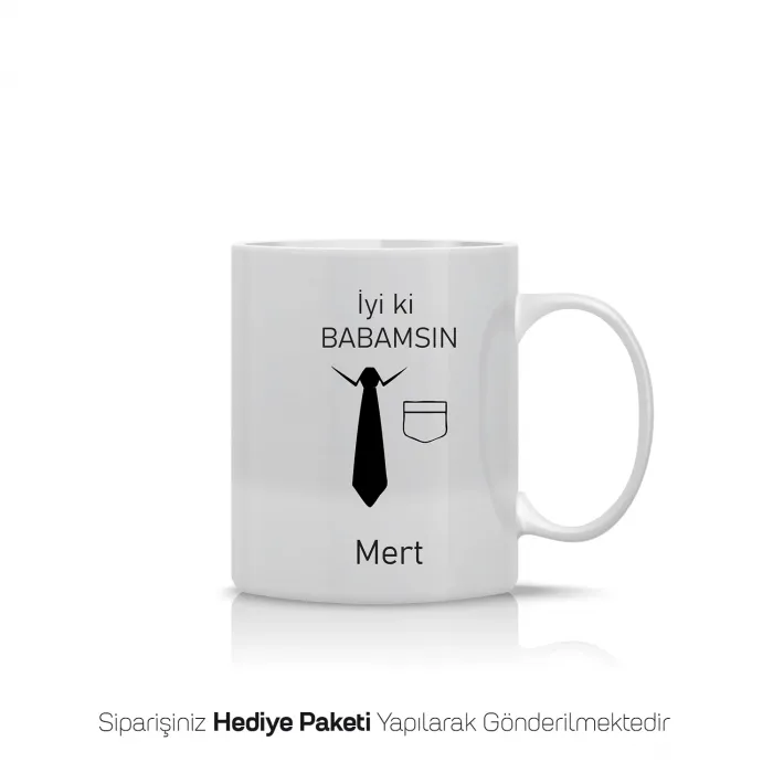 İyi Ki Babamsın Yazılı Kişiye Özel Kupa Bardak