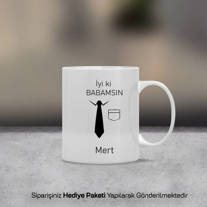 İyi Ki Babamsın Yazılı Kişiye Özel Kupa Bardak