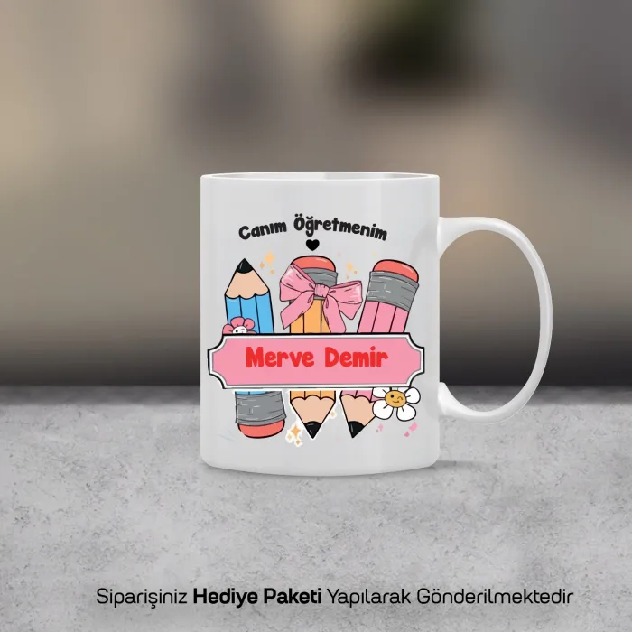 İsme Özel Canım Öğretmenim Kupa Bardak