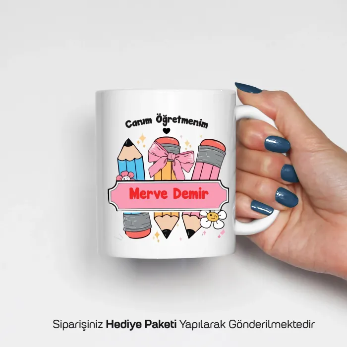 İsme Özel Canım Öğretmenim Kupa Bardak