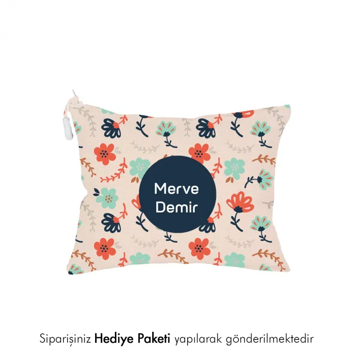 Kişiye Özel İsimli Eğlenceli Keten El Cüzdanı Çanta