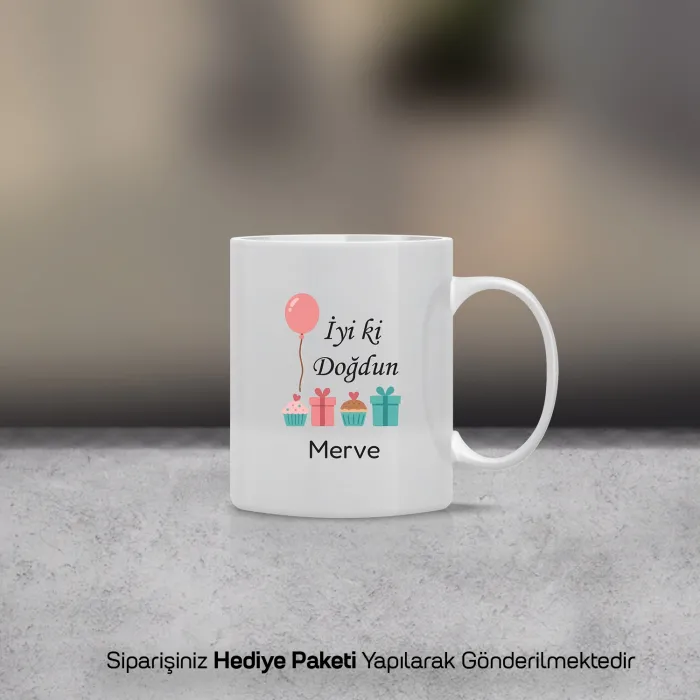 İyi ki Doğdun Temalı Kişiye Özel İsimli Kupa Bardak