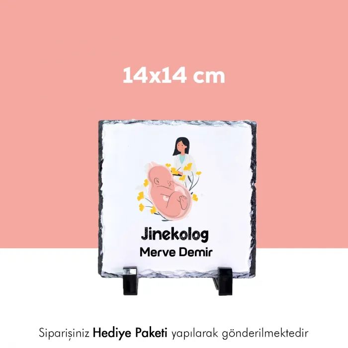 Jinekoloğa Özel İsim Baskılı Doğal Taş