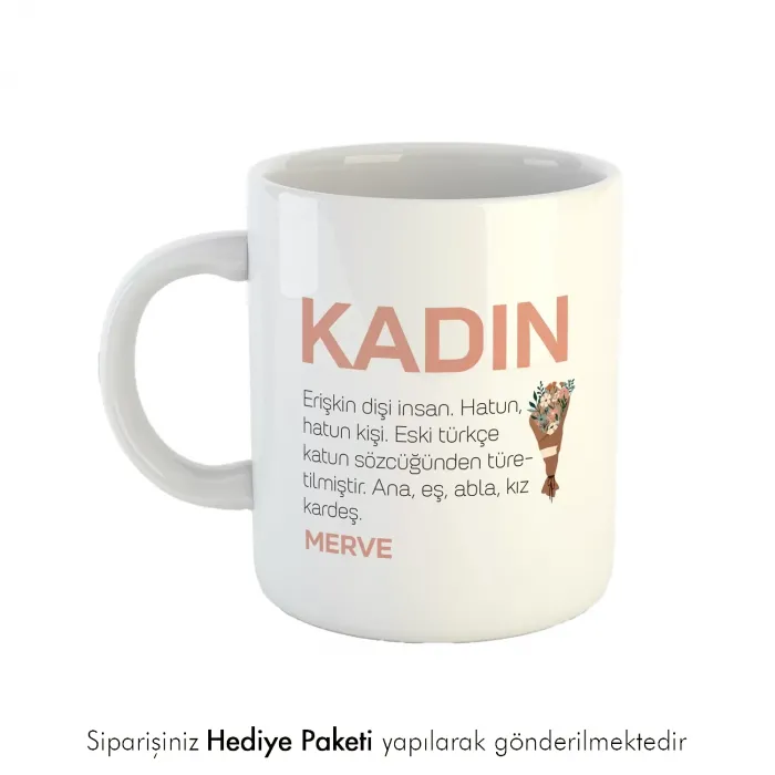 Kadın Kişiye Özel İsimli Hediye Kupa