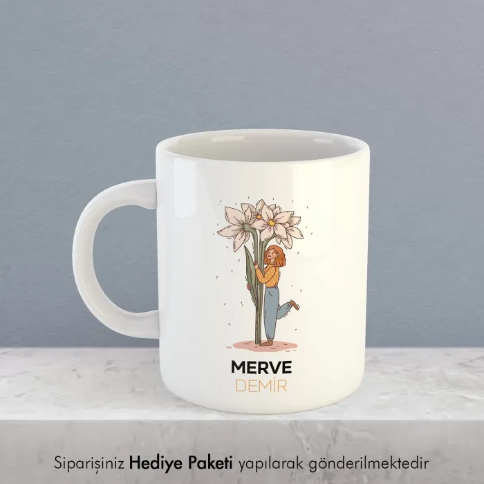 Kadınlar Günü Hediyesi Kişiye Özel İsimli Kupa Bardak