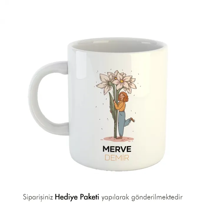 Kadınlar Günü Hediyesi Kişiye Özel İsimli Kupa Bardak