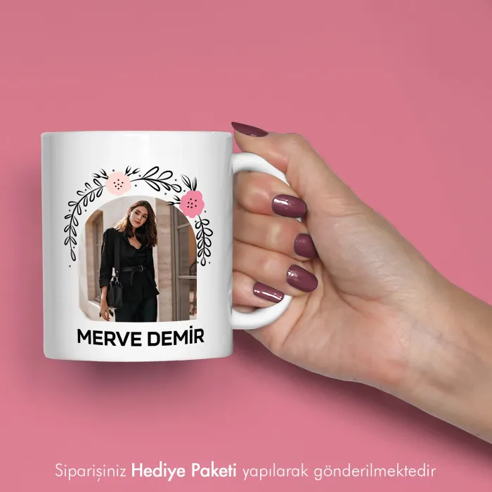 Kadınlar Gününe Fotoğraf Ve İsim Baskılı Hediye Kupa Bardak