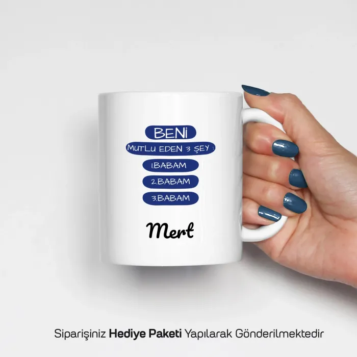 Babaya Özel İsimli Kupa Bardak