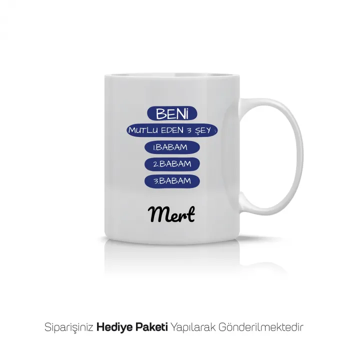 Babaya Özel İsimli Kupa Bardak