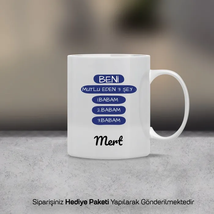 Babaya Özel İsimli Kupa Bardak