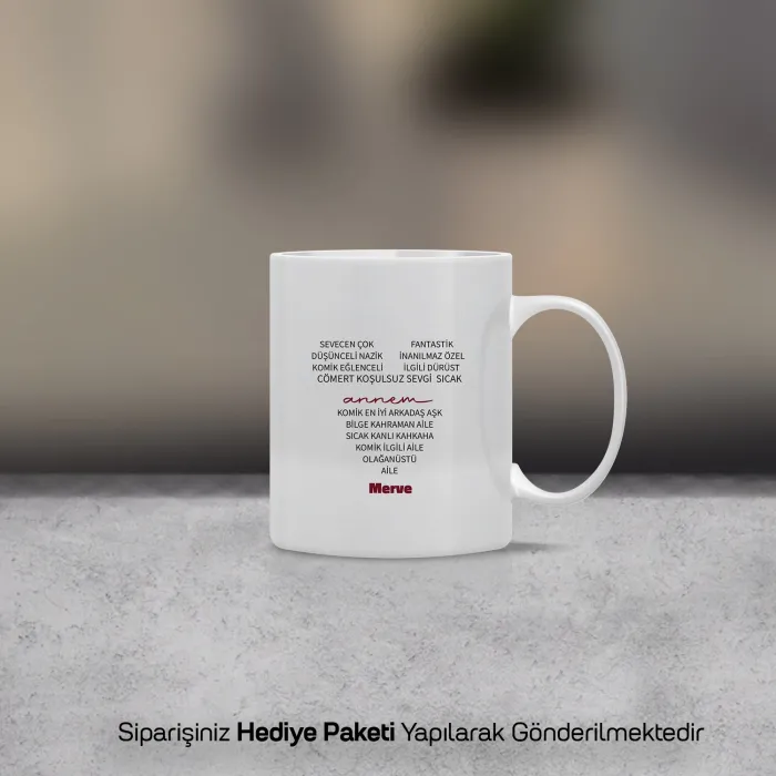 Kalbimde Annem Tanımlı Kişiye Özel İsimli Kupa Bardak