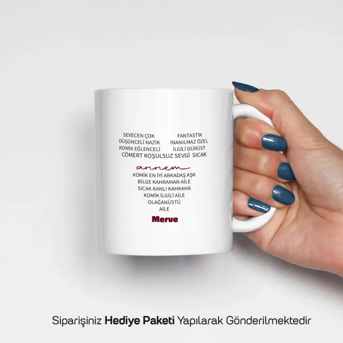 Kalbimde Annem Tanımlı Kişiye Özel İsimli Kupa Bardak