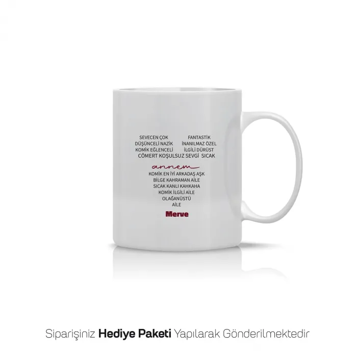 Kalbimde Annem Tanımlı Kişiye Özel İsimli Kupa Bardak