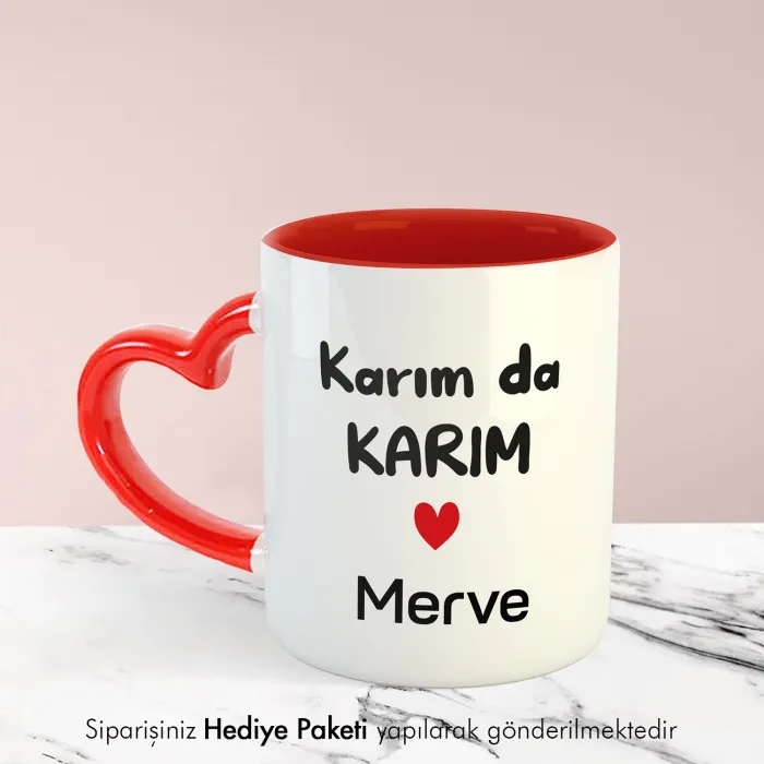 2’Li Kalpli Kupa Kişiye Özel İsimli Aşk Günü