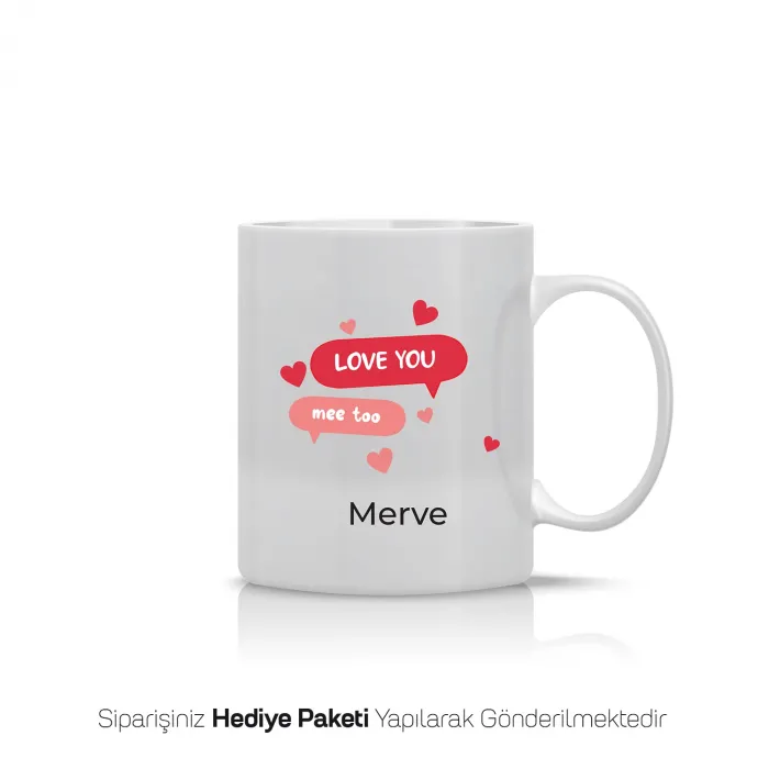 Mesaj Balonlu Aşk Kişiye Özel İsimli Kupa Bardak