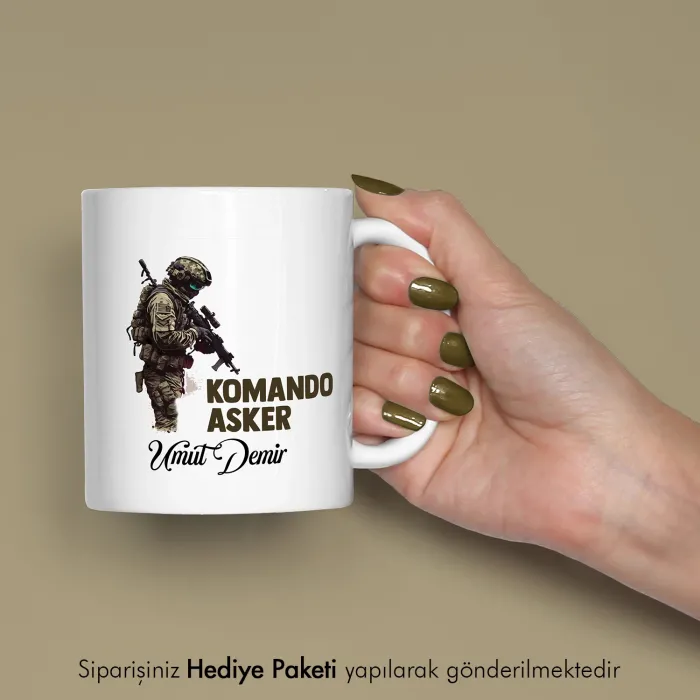 Komandoya Özel İsimli Hediye Kupa