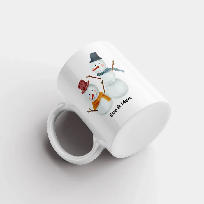 Kardan Adam Temalı Kişiye Özel İsimli Kupa Bardak