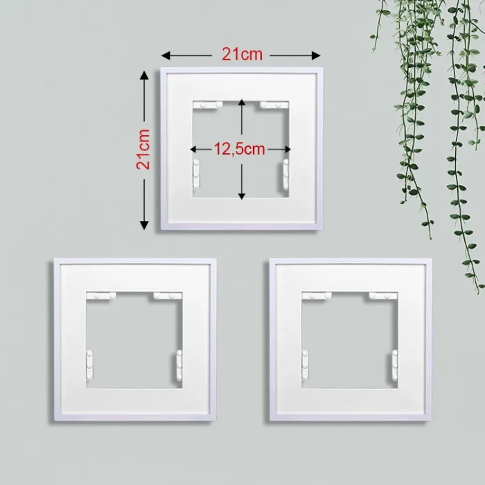 Kişiye Özel 3Lü Fotoğraf Baskılı Beyaz Renk Yapışkanlı Paspartulu Çerçeve