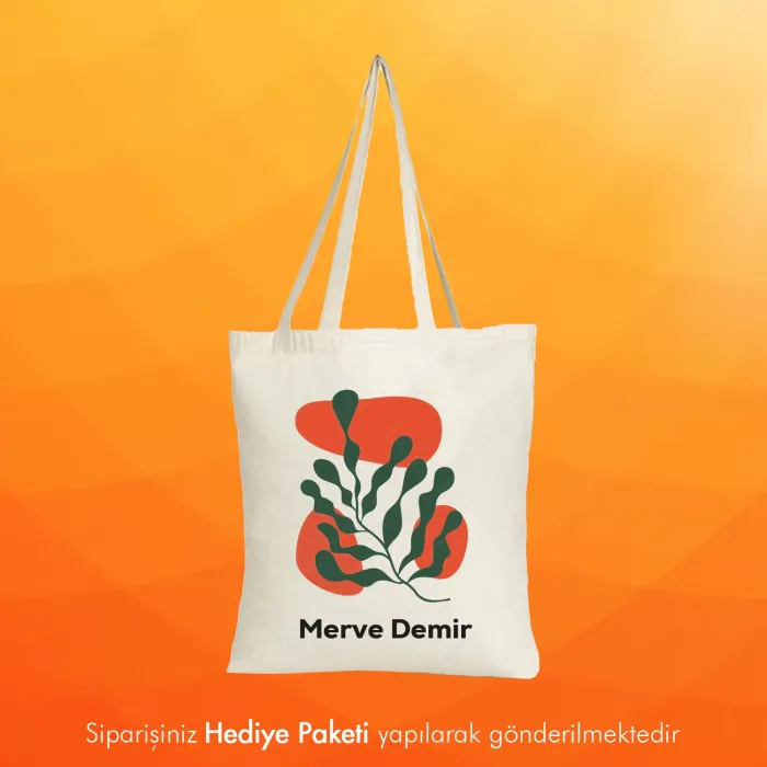 Kişiye Özel İsimli Askılı Bez Çanta