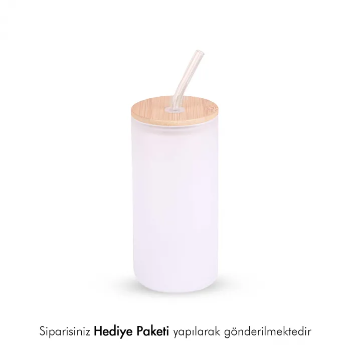 Kişiye Özel Cam Pipetli Suluk - İstenilen Baskıyla