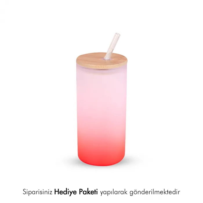 Kişiye Özel Cam Pipetli Suluk - İstenilen Baskıyla