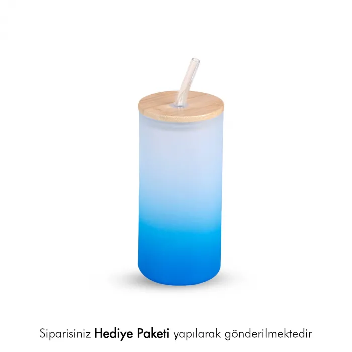 Kişiye Özel Cam Pipetli Suluk - İstenilen Baskıyla