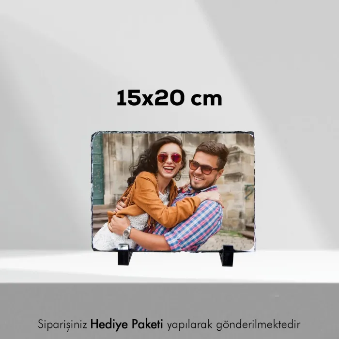 Kişiye Özel Fotoğraf Baskılı Doğal Taş 15X20cm