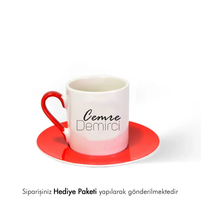Kişiye Özel Hediye İsimli Kırmızı Fincan