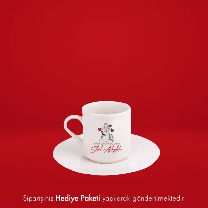Anneye Hediye İsimli Beyaz Fincan