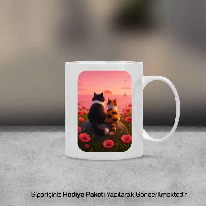 Kişiye Özel Pati Aşkı Kedi Kupası