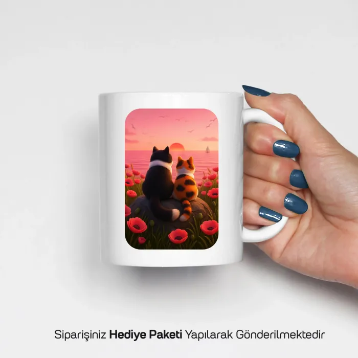 Kişiye Özel Pati Aşkı Kedi Kupası