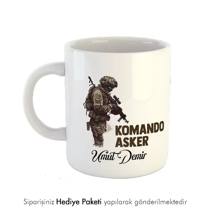 Komandoya Özel İsimli Hediye Kupa