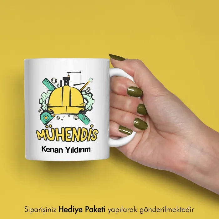 Mühendise Özel İsimli Hediye Kupa
