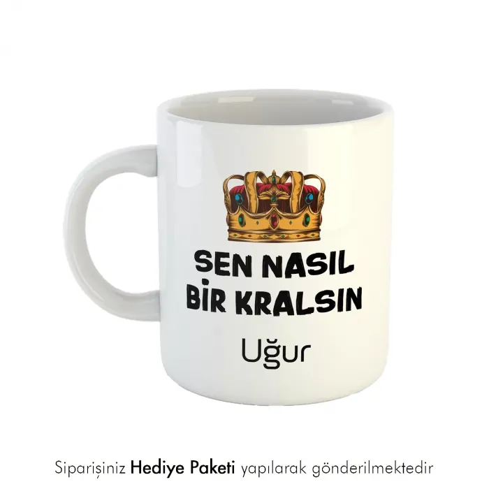 Kralsın Temalı Kişiye Özel İsimli Hediye Kupa