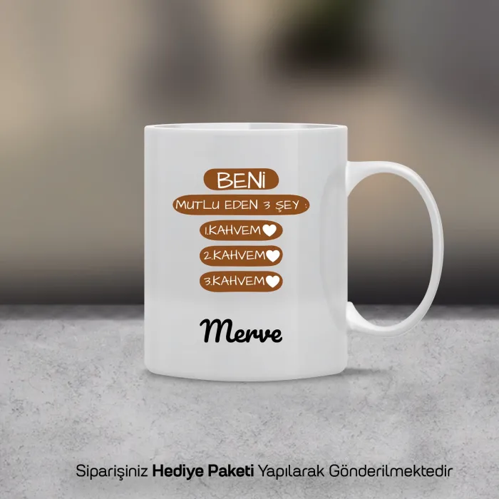 Kahve Bağımlısı Temalı Kişiye Özel Kupa Bardak