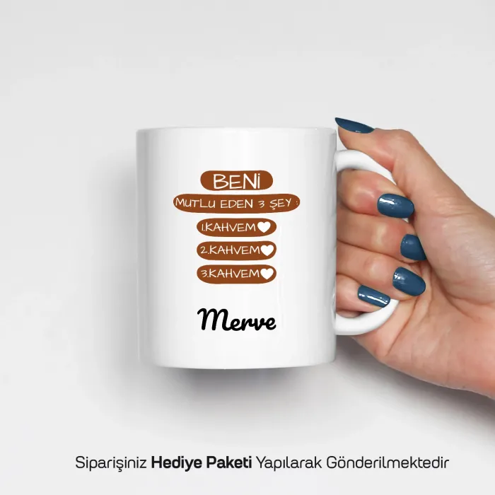 Kahve Bağımlısı Temalı Kişiye Özel Kupa Bardak