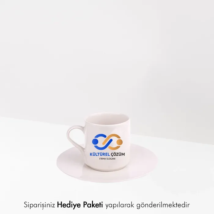 Firmalara Özel Logolu İsimli Hediye Beyaz Fincan