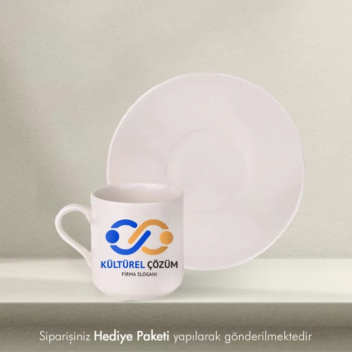 Firmalara Özel Logolu İsimli Hediye Beyaz Fincan