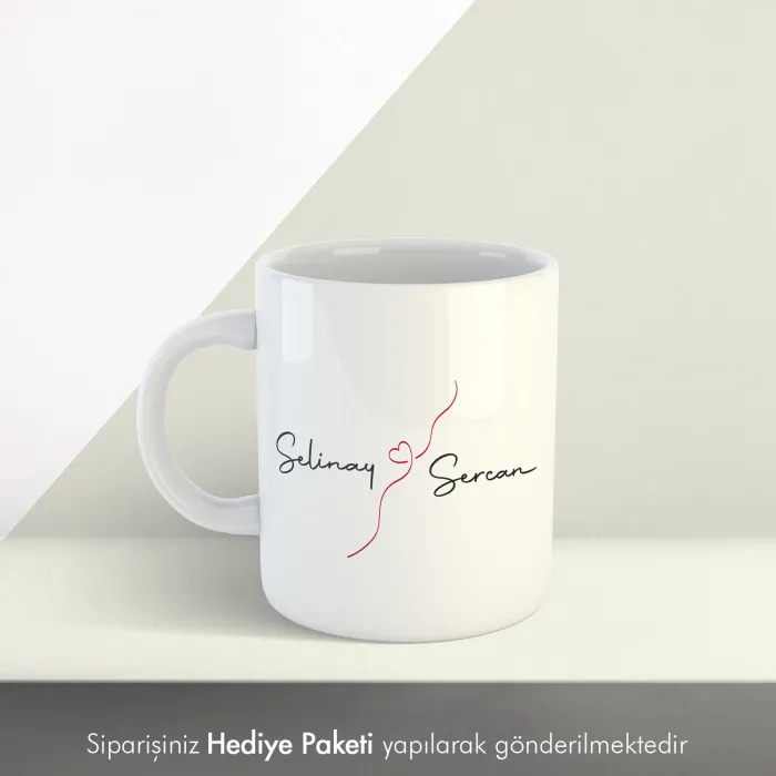 Minimalist İsim Baskılı Özelleştirmeli Kupa