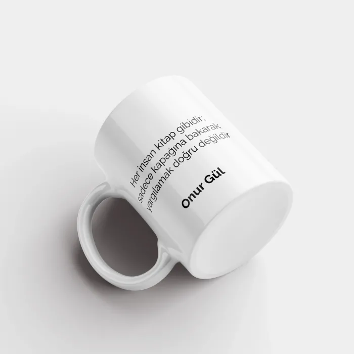 Özlü Söz Detaylı Kişiye Özel Kupa Bardak