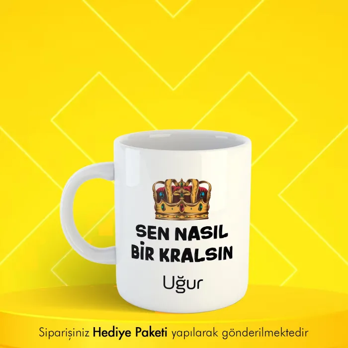 Kralsın Temalı Kişiye Özel İsimli Hediye Kupa