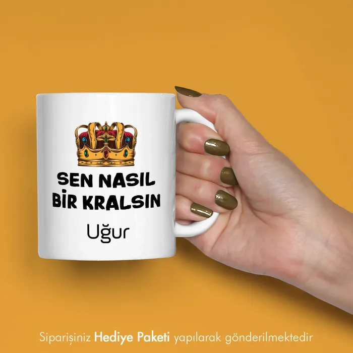 Kralsın Temalı Kişiye Özel İsimli Hediye Kupa