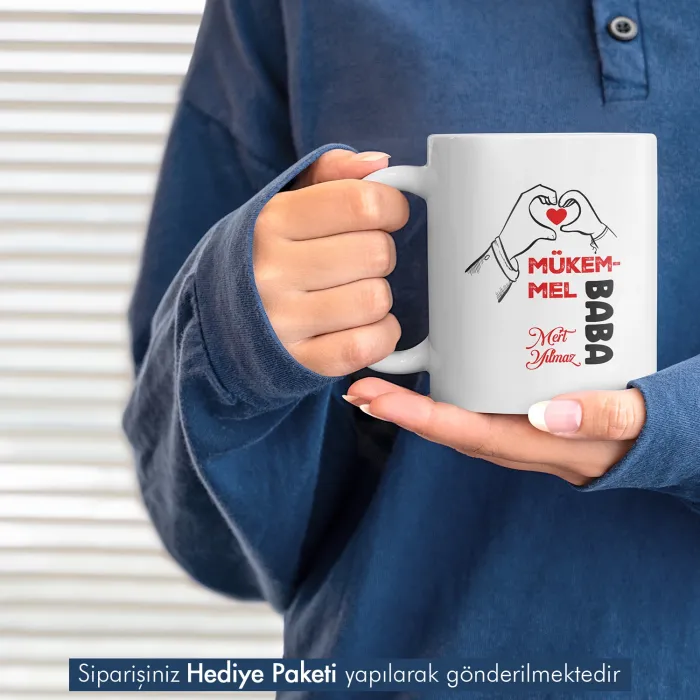 Mükemmel Baba Hediye Kişiye Özel Kupa Bardak