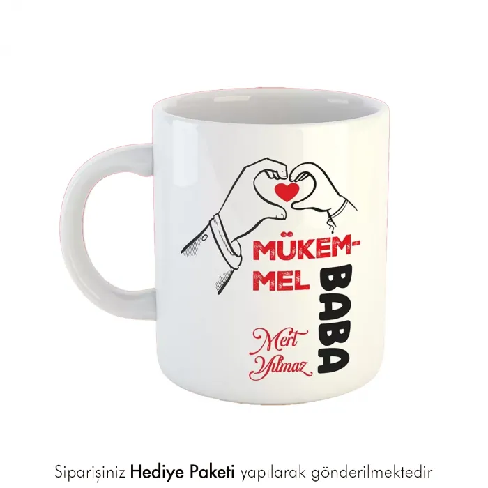 Mükemmel Baba Hediye Kişiye Özel Kupa Bardak