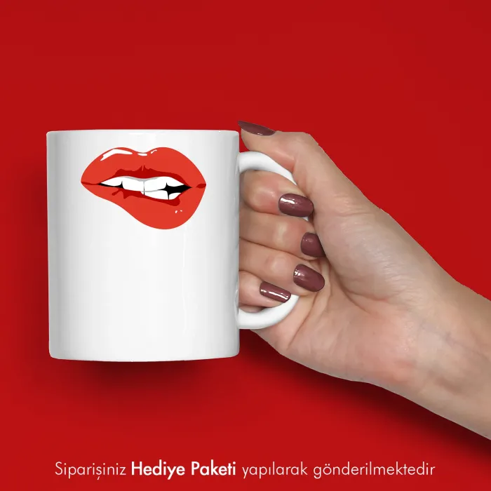 Dudak Baskılı Kupa Bardak