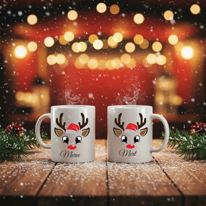 2li Noel Geyiği Temalı İsimli Kupa