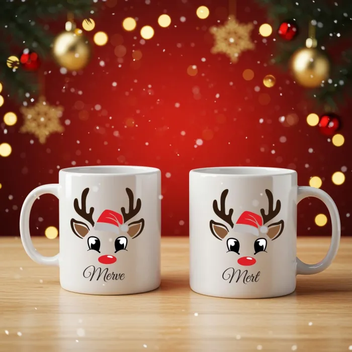 2li Noel Geyiği Temalı İsimli Kupa