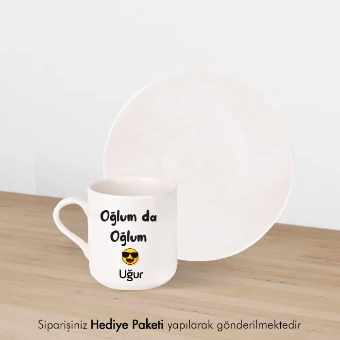 Oğlum Da Oğlum Kişiye Özel İsimli Hediye Beyaz Fincan