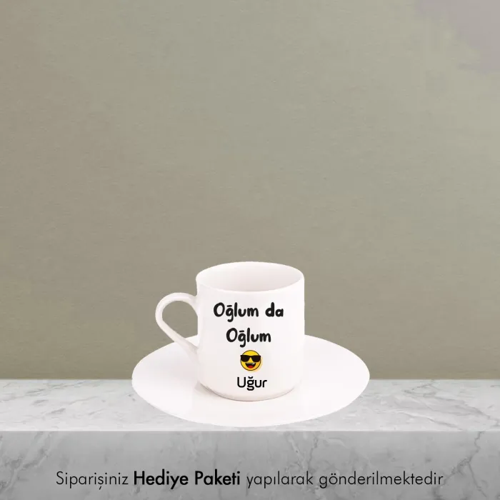 Oğlum Da Oğlum Kişiye Özel İsimli Hediye Beyaz Fincan