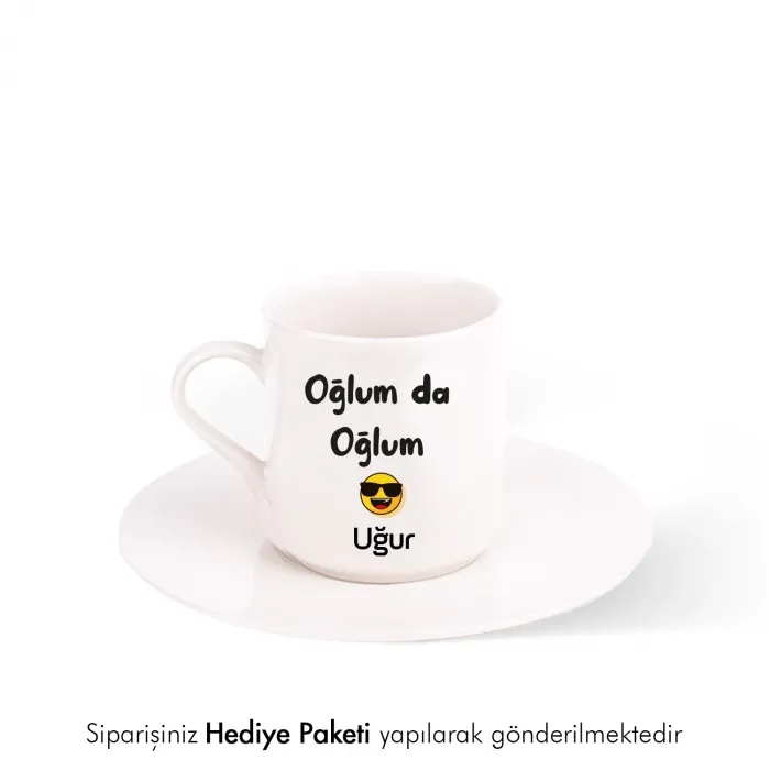 Oğlum Da Oğlum Kişiye Özel İsimli Hediye Beyaz Fincan